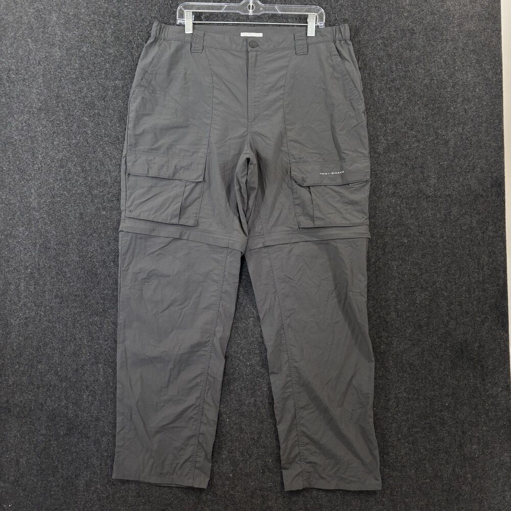 Columbia Blood 'N Guts Convertible Cargo Pants Men's 38x32 Gray Omni-Shield